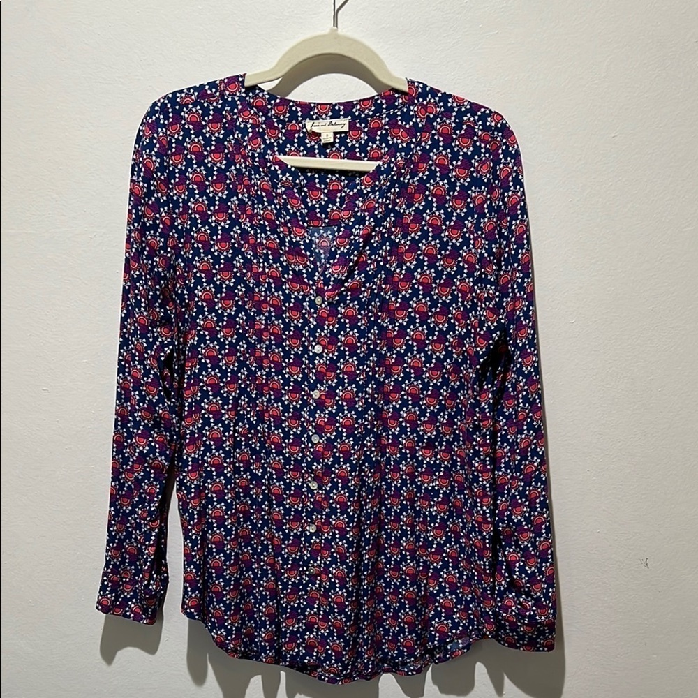 Jane And Delancey by Anthropologie Floral Print Top Size Small